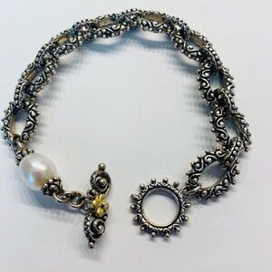 Barbara Bixby Sterling Silver and 18K Yellow Gold Bracelet